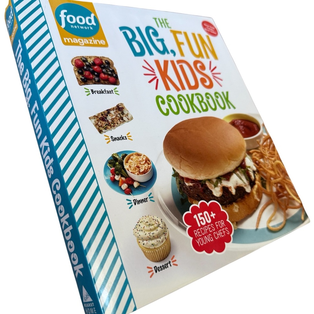 Food Network Big Fun Kids Cookbook with Blue and Red Accents